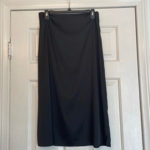 Grade & Gather black silk like skirt. Very attractive. Zipper on back. Size M